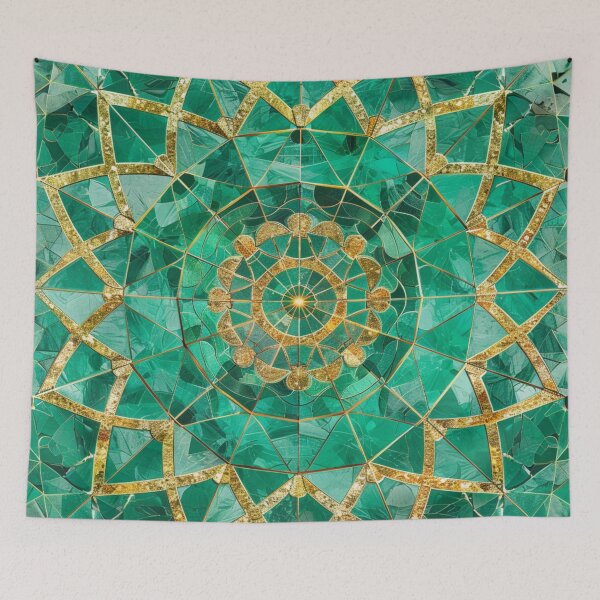 Item preview, Mosaic Jade Gold Mandala Pattern designed and sold by GrinGalore.