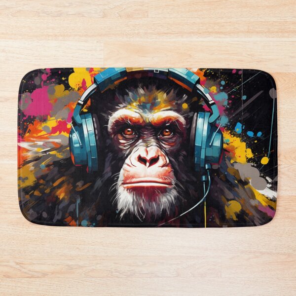 Item preview, DJ Monkey Thinker with Headphones  designed and sold by GrinGalore.