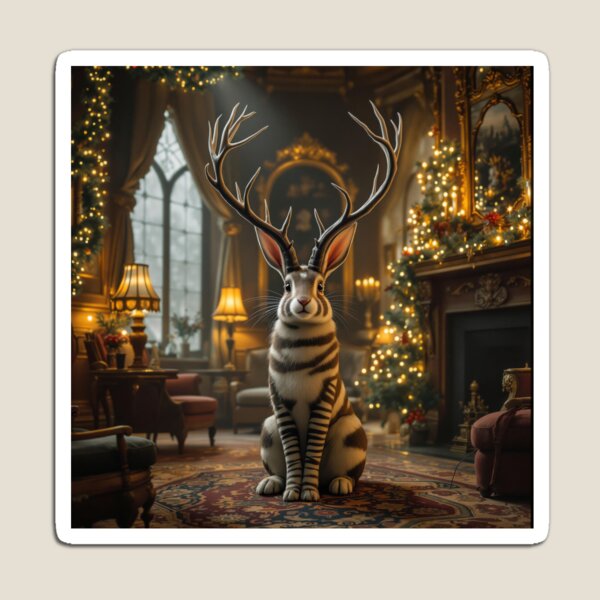 Item preview, Christmas Jackalope designed and sold by HabitableMoons.