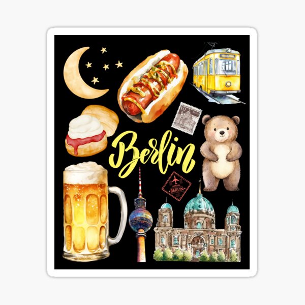 Artikel-Vorschau von Berlin, Deutschland - Aquarell-Mosaik, designt und verkauft von TuncGK.
