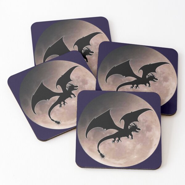 Item preview, Dragon flying over full moon  designed and sold by MindfulArtSandy.