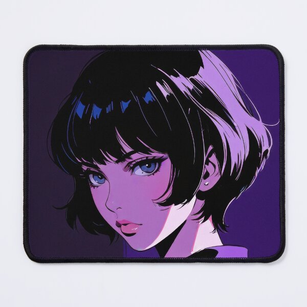 Item preview, Anime Girl with Bob Haircut in Purple Light designed and sold by Sergii Davydenko.