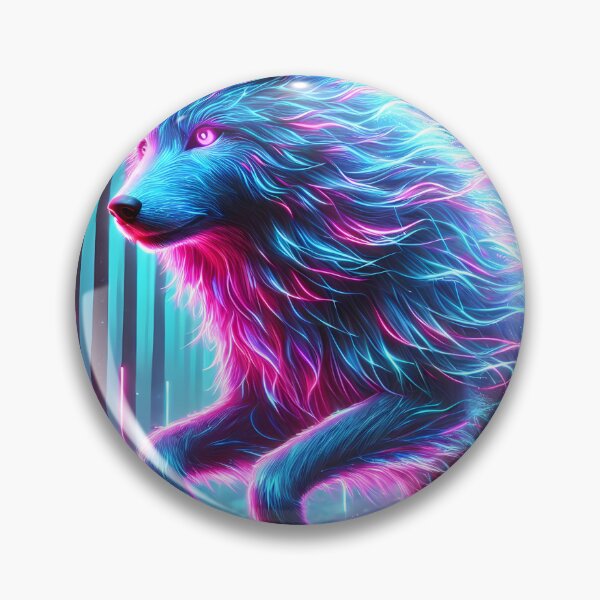 Item preview, Neon Cyberpunk Wolf – Futuristic Glowing Digital Art designed and sold by FusionCipher.