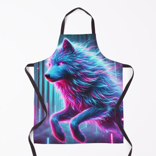 Artikelvorschau, Neon Cyberpunk Wolf – Futuristisch leuchtende digitale Kunst entworfen und verkauft von FusionCipher.