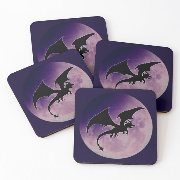 Item preview, Dragon flying at night with moon designed and sold by MindfulArtSandy.