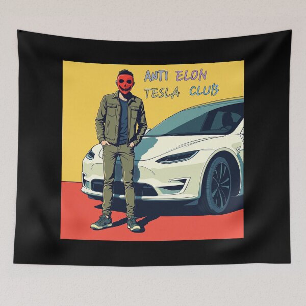 Item preview, anti elon tesla bumper designed and sold by Sadman Sakib Abesh.