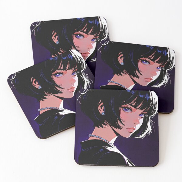 Item preview, Anime Girl with Bob Haircut in Purple Light designed and sold by Sergii Davydenko.