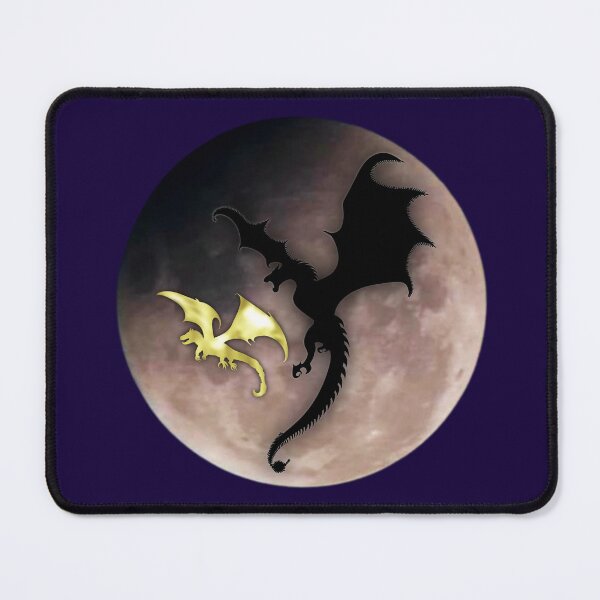 Item preview, Two dragons flying with full moon  designed and sold by MindfulArtSandy.