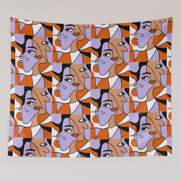 Item preview, “Harmonious Abstract Faces - Cubist Art Print” designed and sold by DigiGoods.