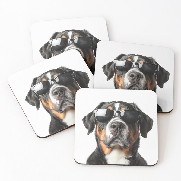 Item preview, Funny cool Greater Swiss Mountain Dog wearing sunglasses designed and sold by LazyOwlStore.