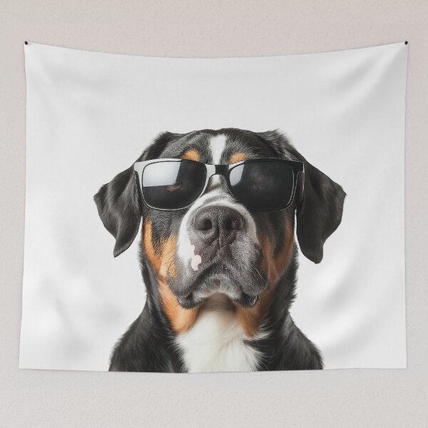 Item preview, Funny cool Greater Swiss Mountain Dog wearing sunglasses designed and sold by LazyOwlStore.