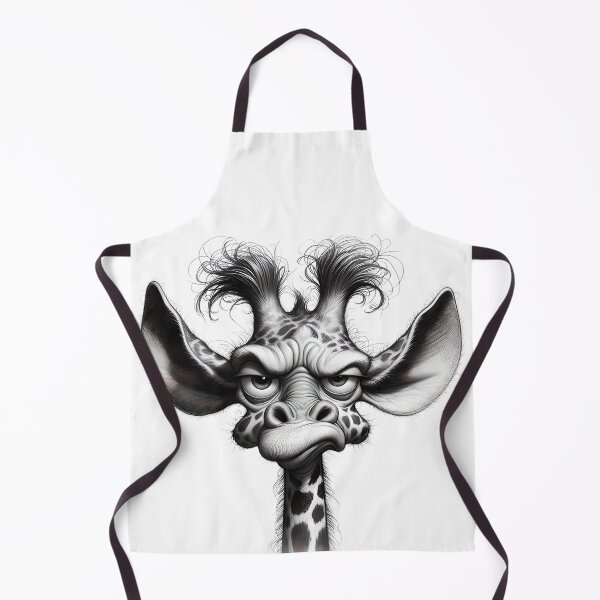 Item preview, b&w portrait of an angry giraffe with a sarcastic look designed and sold by eye_contact.