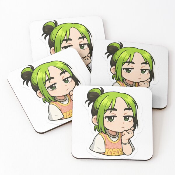 Item preview, Billie Eilish Chibi Face Sticker designed and sold by NotoriousDaman.