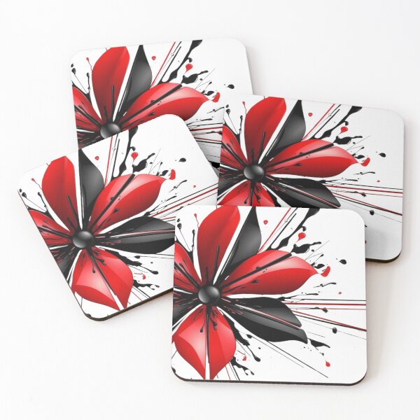 Item preview, Resumen de flores rojas y negras designed and sold by Inkoverse32.