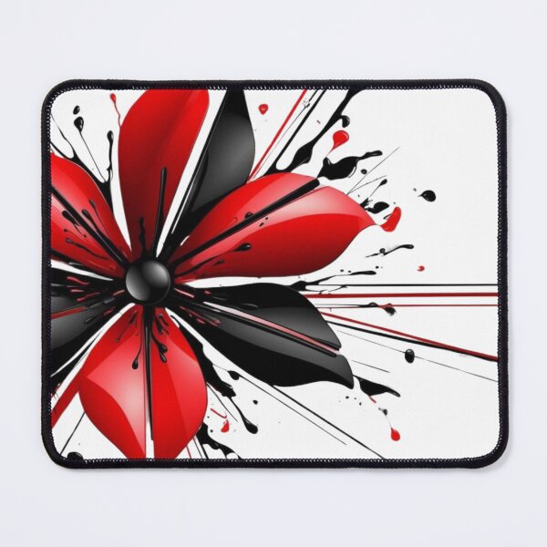 Item preview, Red and black flower abstract designed and sold by Inkoverse32.