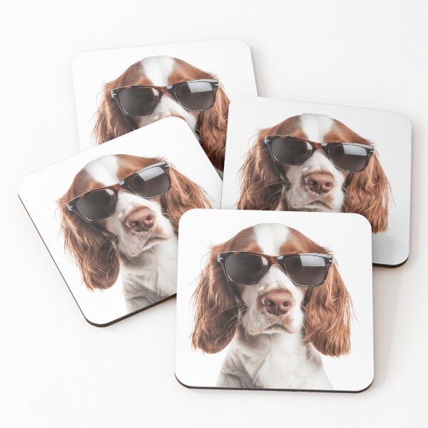Item preview, Funny cool Irish Red And White Setter Dog wearing sunglasses designed and sold by LazyOwlStore.