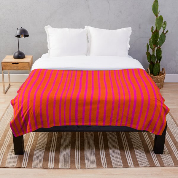 Item preview, Rayas de pinceladas de color rosa intenso sobre naranja designed and sold by OneThreeSix.