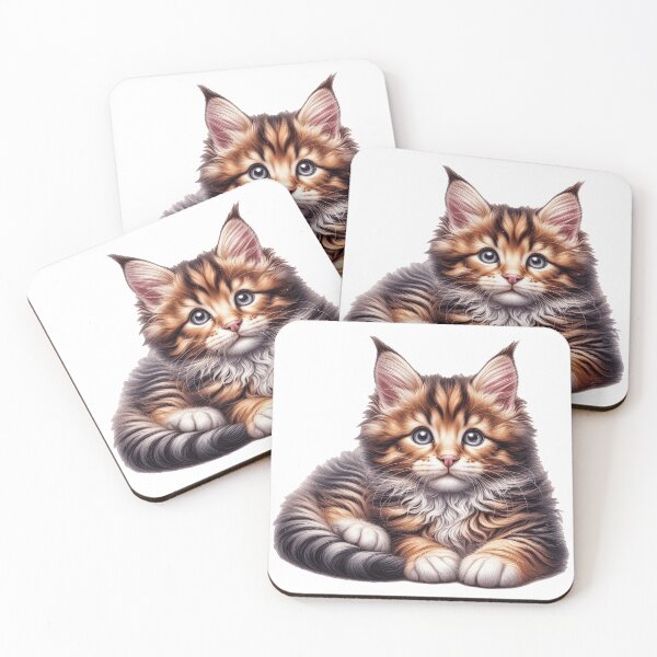 Item preview, adorable mainecoon kitten with big fluffy paws designed and sold by nicnacc.