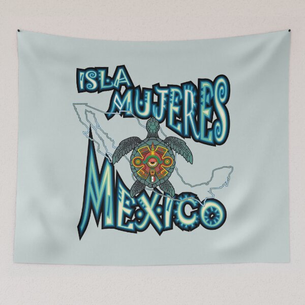Item preview, Isla Mujeres Mexico sea turtle map designed and sold by studioss76.
