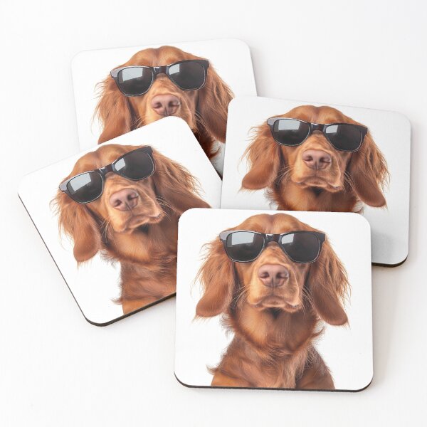 Artikelvorschau, Lustiger cooler Irish Setter Hund mit Sonnenbrille entworfen und verkauft von LazyOwlStore.