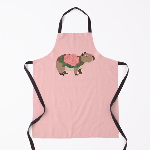 Item preview, Rose Capybara - cute pink rose floral patterned capy designed and sold by EmeraldeaArt.