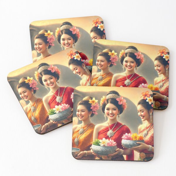 Item preview, Thai Ladies with Silver Ceremonial Bowls designed and sold by Koalangel.