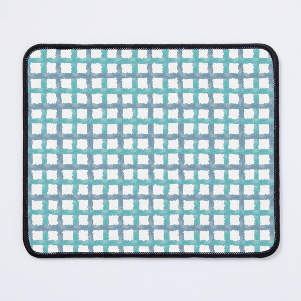 Item preview, Watercolor Check Pattern Blue And Turquoise On White designed and sold by QuestingPixel.