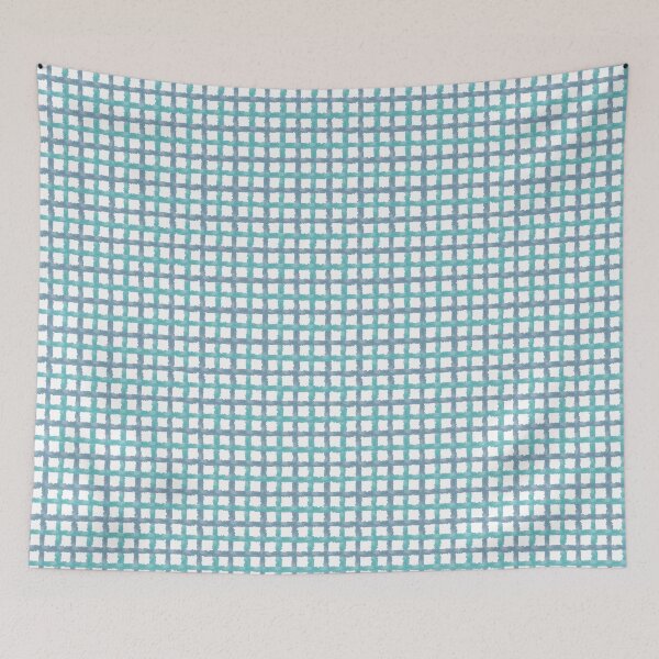 Item preview, Watercolor Check Pattern Blue And Turquoise On White designed and sold by QuestingPixel.