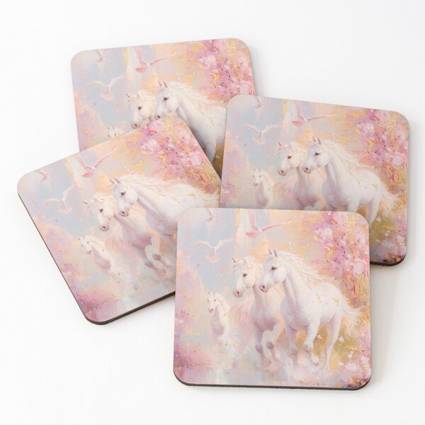 Item preview, Rainbow Wild Horses Pink Romantic Pastel Whimsical Fantasy Art Tapestry Phone Case Crystal Utopia Abstract Crystal Lover designed and sold by PrincessArtwork.