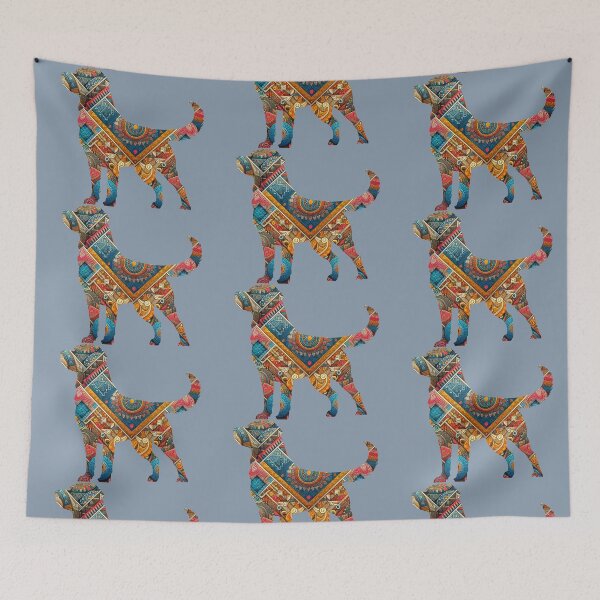 Item preview, Labrador Retriever Silhouette with Boho Design designed and sold by LifeCrush.