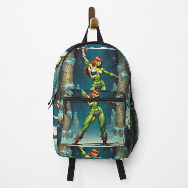 Item preview, Female Orc Warrior woman with sword Fantasy RPG Vintage illustration artwork designed and sold by Vintage Designs +.