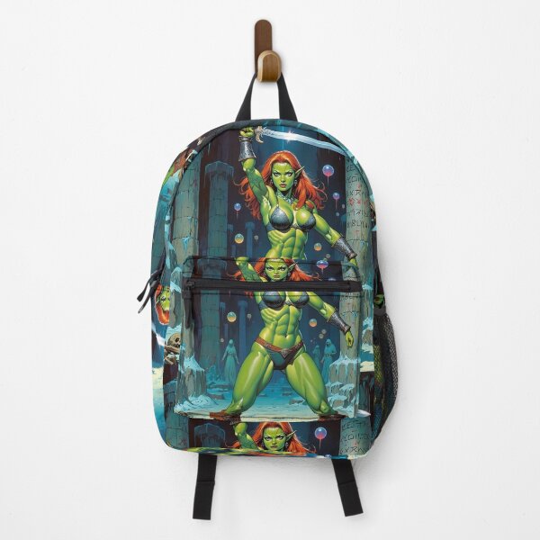 Item preview, Female Orc Warrior woman with sword Fantasy RPG Vintage illustration artwork designed and sold by Vintage Designs +.