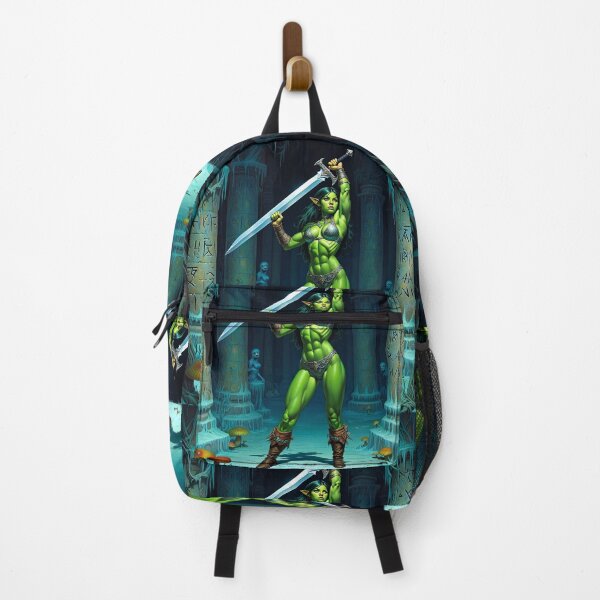 Item preview, Female Orc Warrior woman with sword Fantasy RPG Vintage illustration artwork designed and sold by Vintage Designs +.