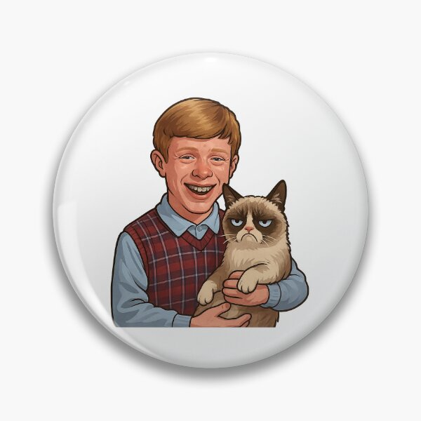 Item preview, Unlucky & Unimpressed – Bad Luck Brian x Grumpy Cat Meme Mashup designed and sold by Sventek.