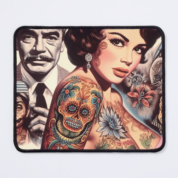 Item preview, Retro Inked Woman designed and sold by PulpVintage.