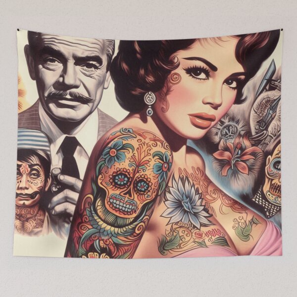 Item preview, Retro Inked Woman designed and sold by PulpVintage.