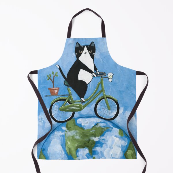 Item preview, Earth Day Bicycle Ride Cat designed and sold by KilkennyCat Art.