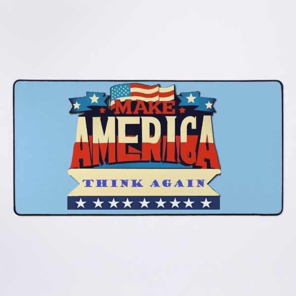 Item preview, Political banner opposing Trump's MAGA, with slogan: Make America think again designed and sold by JaroDesign2023.
