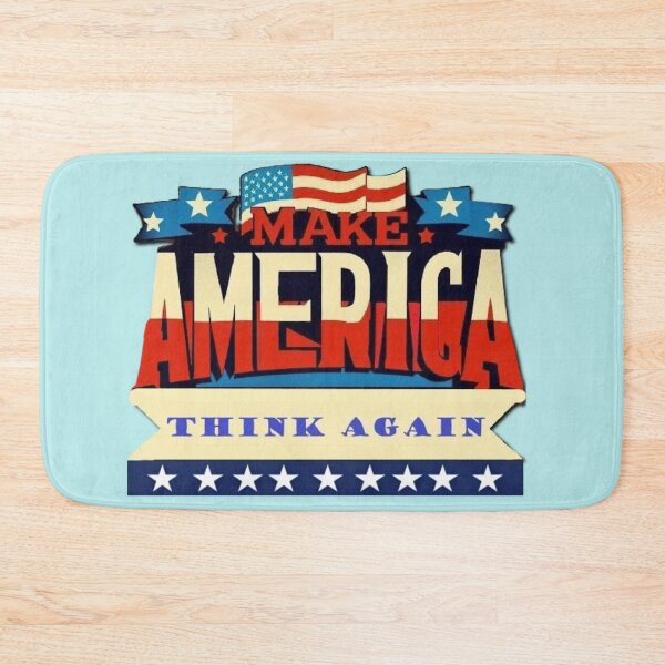 Item preview, Political banner opposing Trump's MAGA, with slogan: Make America think again  designed and sold by JaroDesign2023.