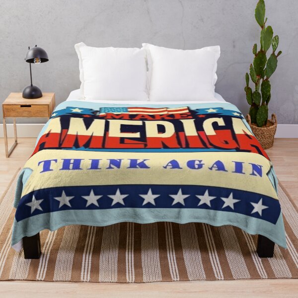 Item preview, Political banner opposing Trump's MAGA, with slogan: Make America think again designed and sold by JaroDesign2023.