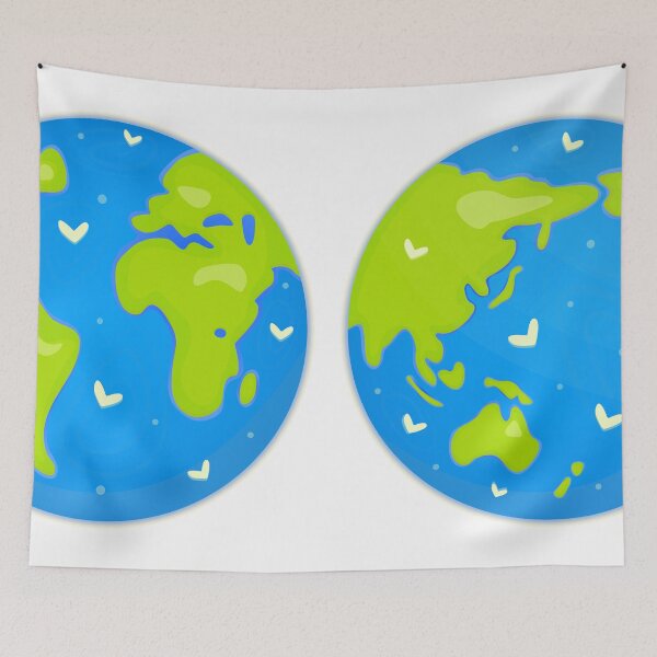 Item preview, Cute Earth planet cartoon illustrations designed and sold by OM-lova.
