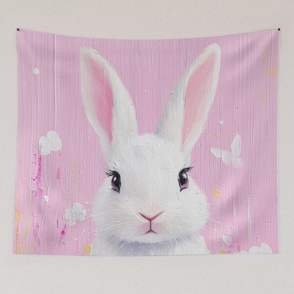 Item preview, Bunny Lover Whimsical Fantasy Art Tapestry Phone Case Crystal Utopia Abstract Crystal Lover designed and sold by PrincessArtwork.