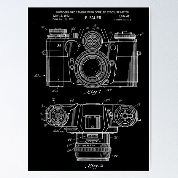 Camera Vintage Patent Blueprint 1962 Poster
