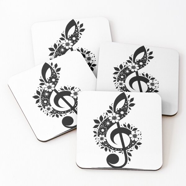 Item preview, treble clef with flowers designed and sold by FLEXsDESIGN.