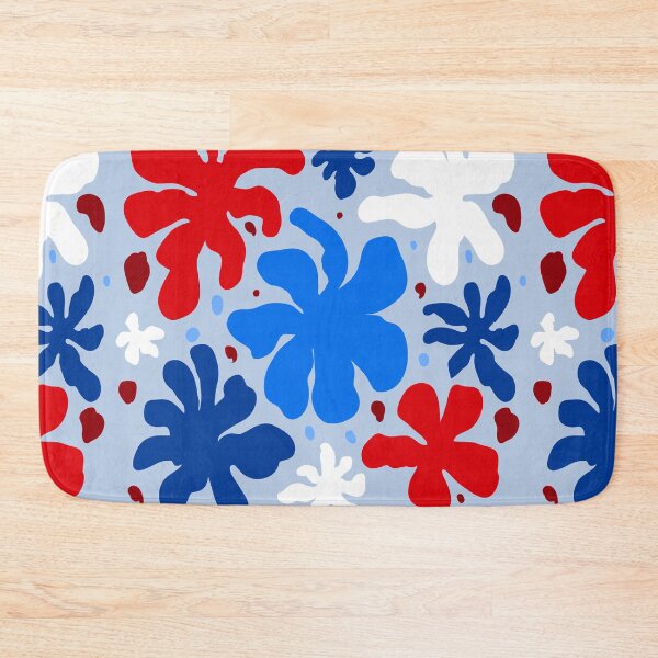 Item preview, Dopamine decor floral print - floral retro print in red and blue - vintage pattern designed and sold by marlenaki.