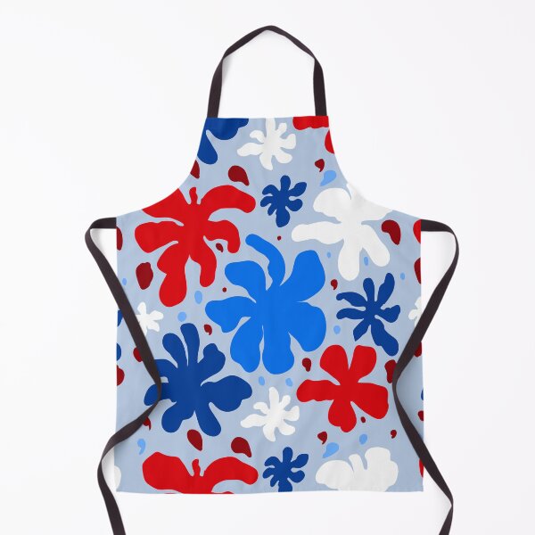 Item preview, Dopamine decor floral print - floral retro print in red and blue - vintage pattern designed and sold by marlenaki.
