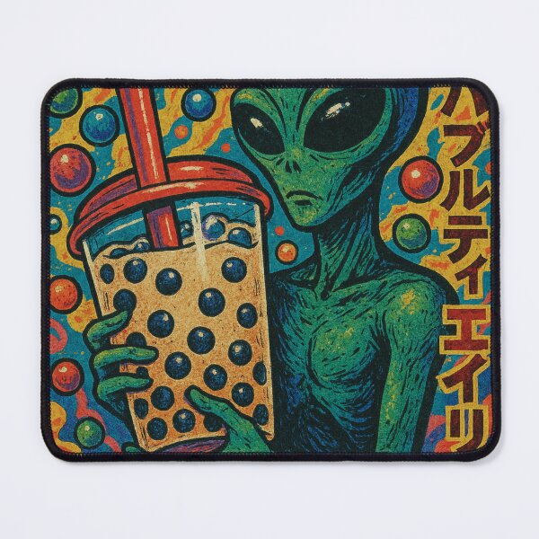 Item preview, Retro Mayhem - Bubble Tea Alien - “Sip Happens… Even in Space.” designed and sold by Kampendesigns.
