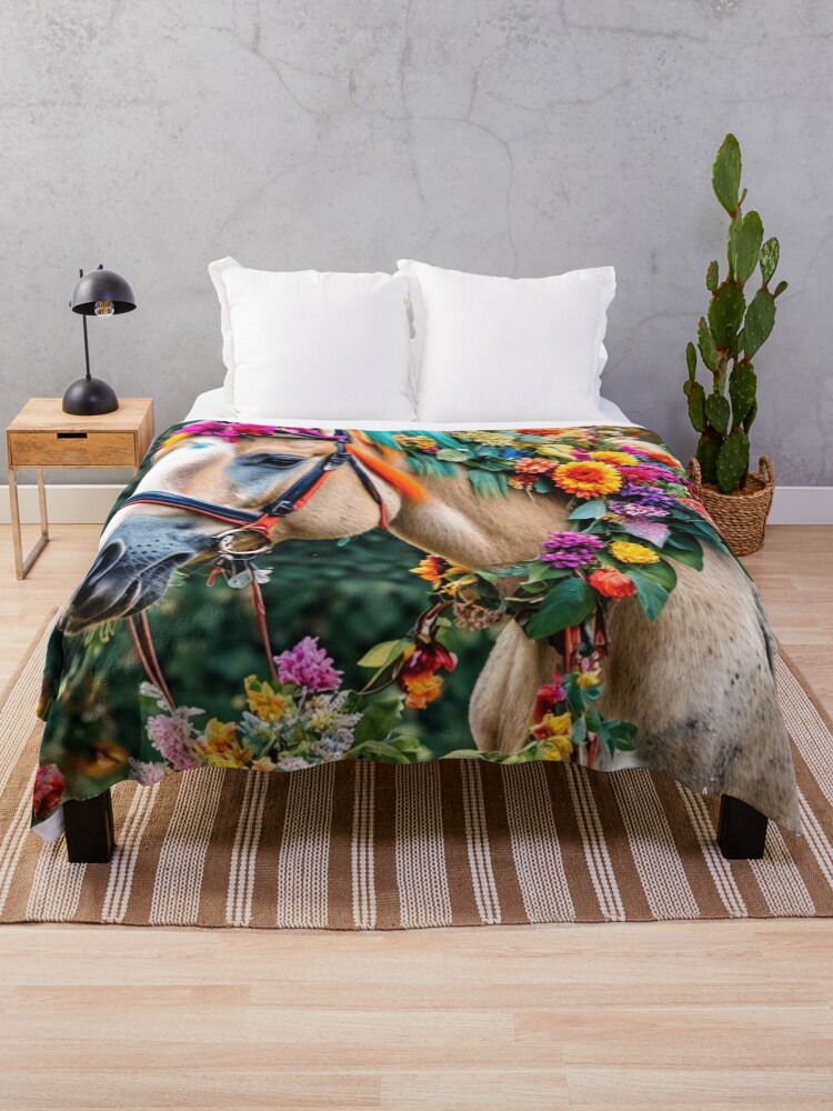Thumbnail 1 of 6, Throw Blanket, Siphiwe Ngwenya’s Petal Cascade designed and sold by Maboneng.