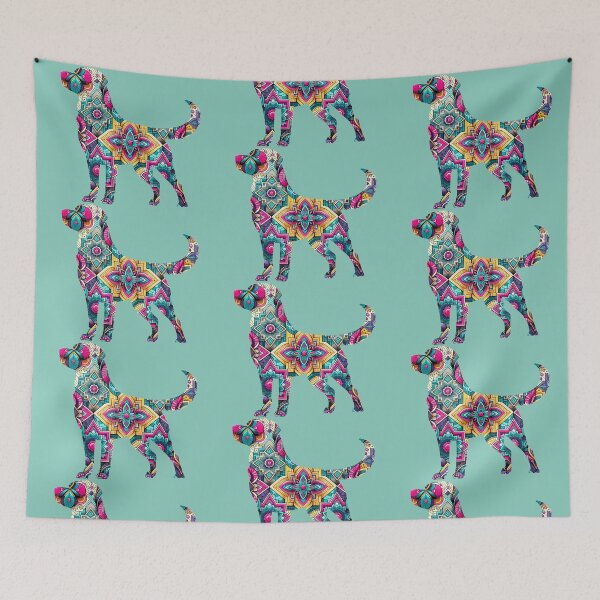 Item preview, Labrador Retriever Silhouette with Boho Design designed and sold by LifeCrush.