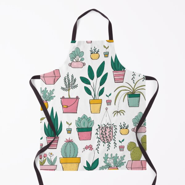 Item preview, colourful potted plants pattern designed and sold by LivsPlantHouse.